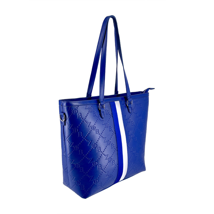 Zeta Embossed Grosgrain Tote
