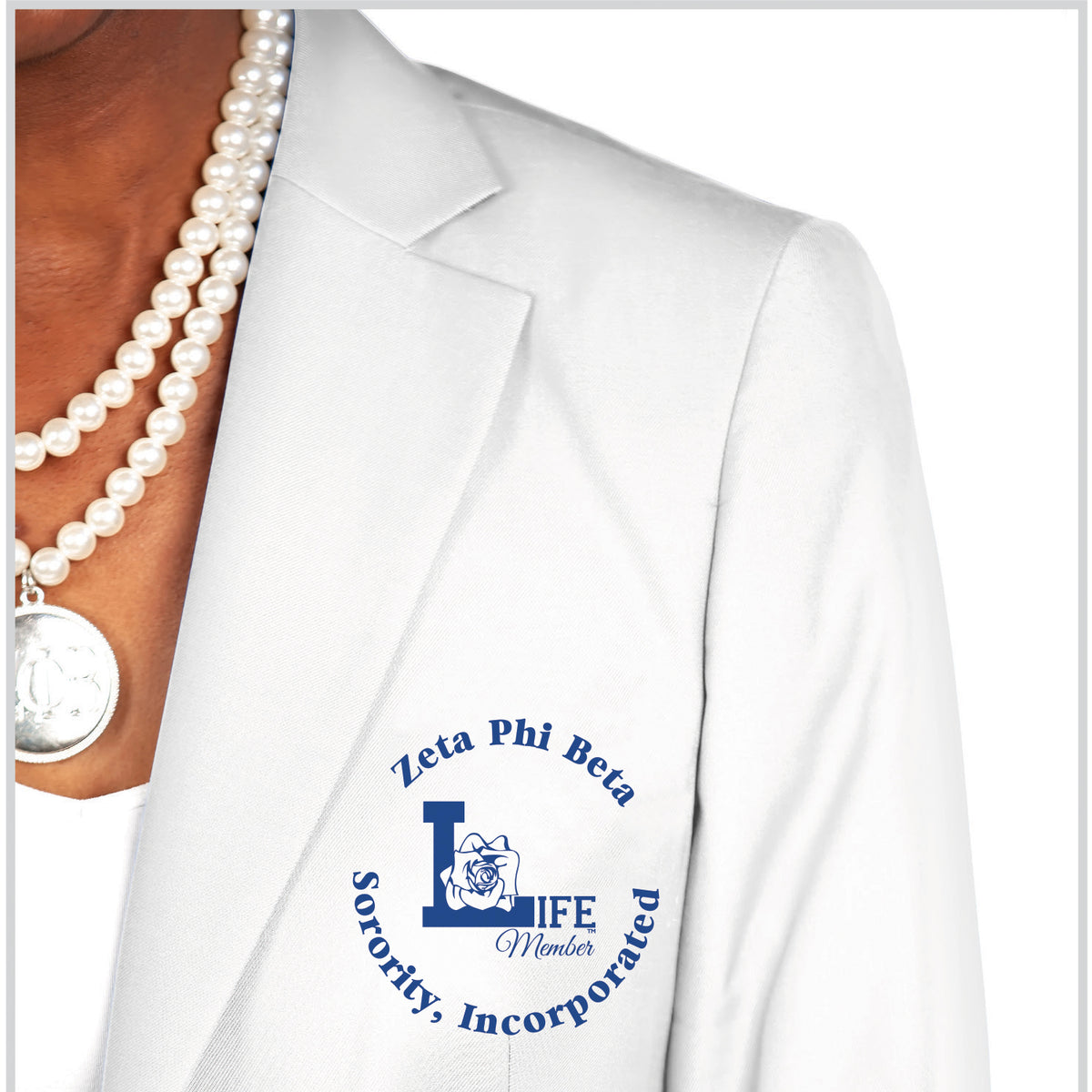 Zeta Phi Beta Life Member Blazer-White