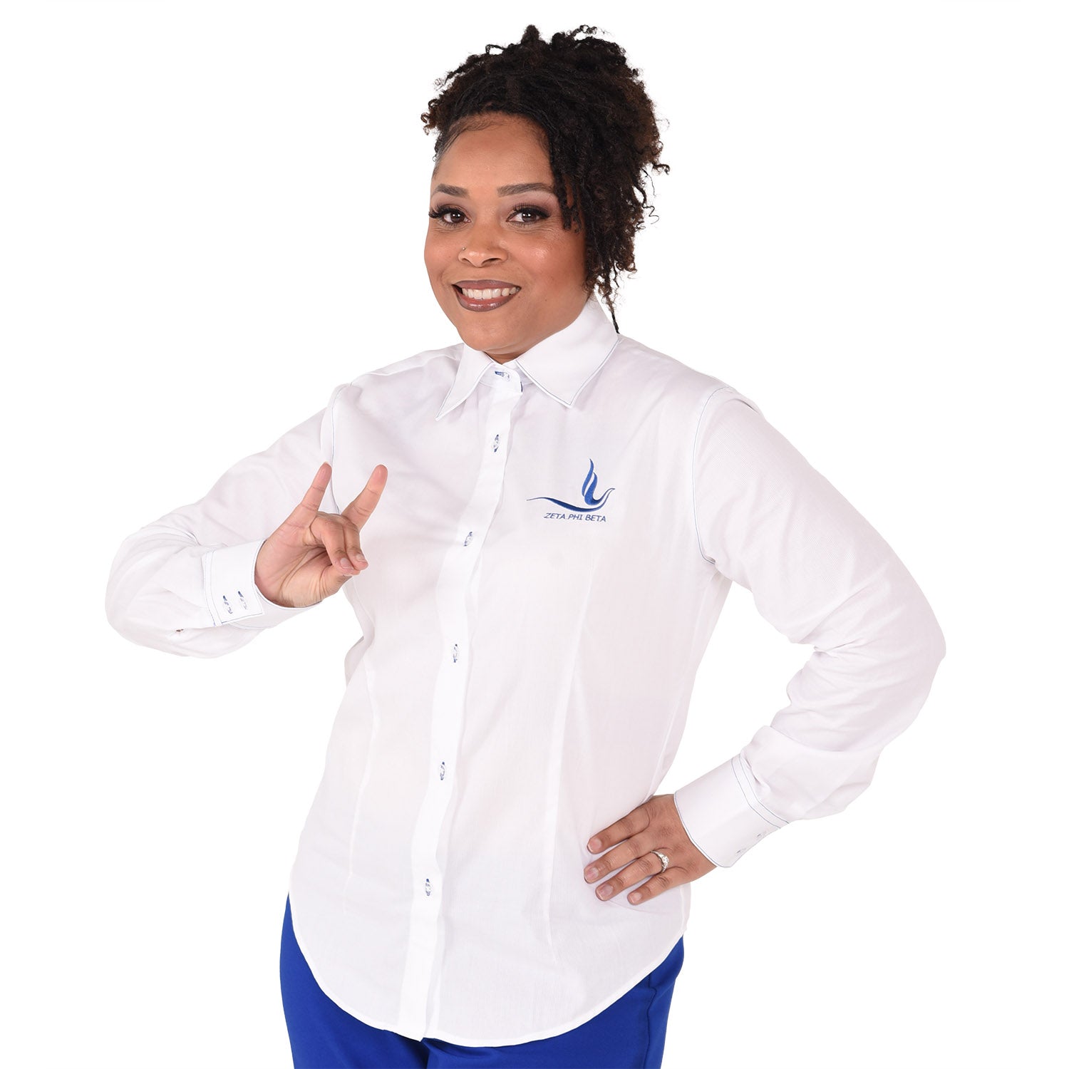 Zeta Phi Beta White Button Down