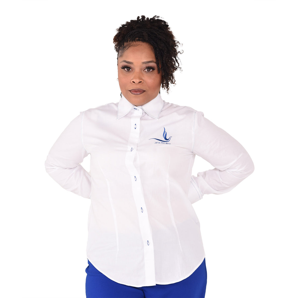 Zeta Phi Beta White Button Down