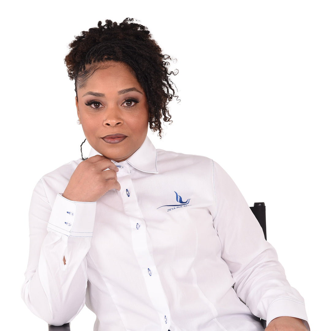 Zeta Phi Beta White Button Down
