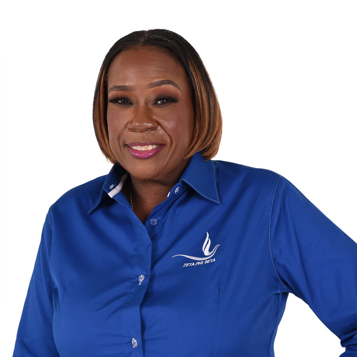 Zeta Phi Beta Royal Blue Button Down