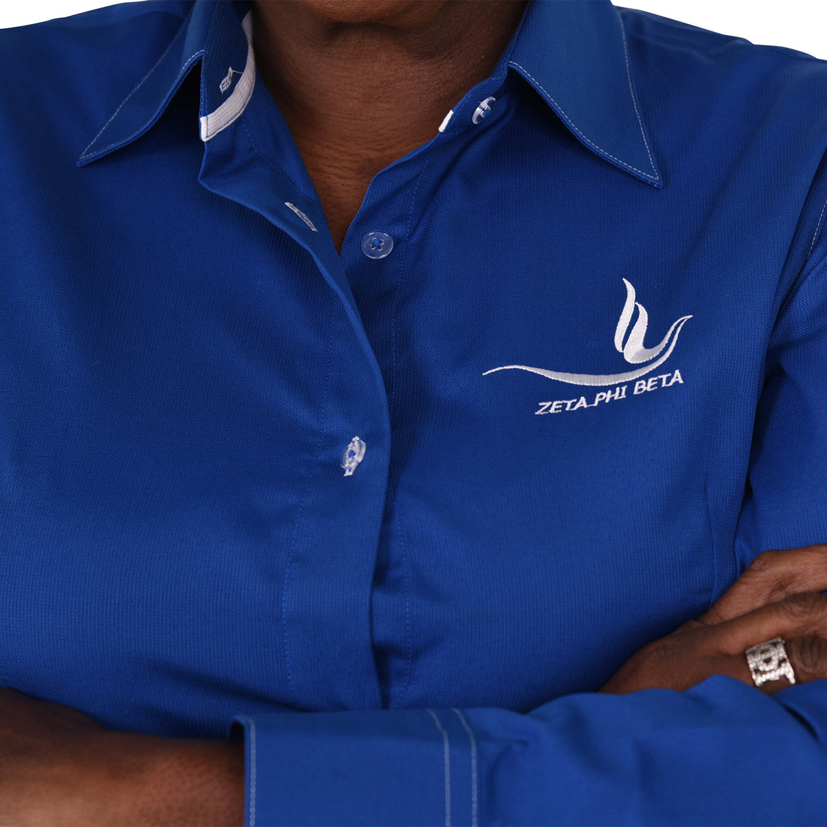 Zeta Phi Beta Royal Blue Button Down