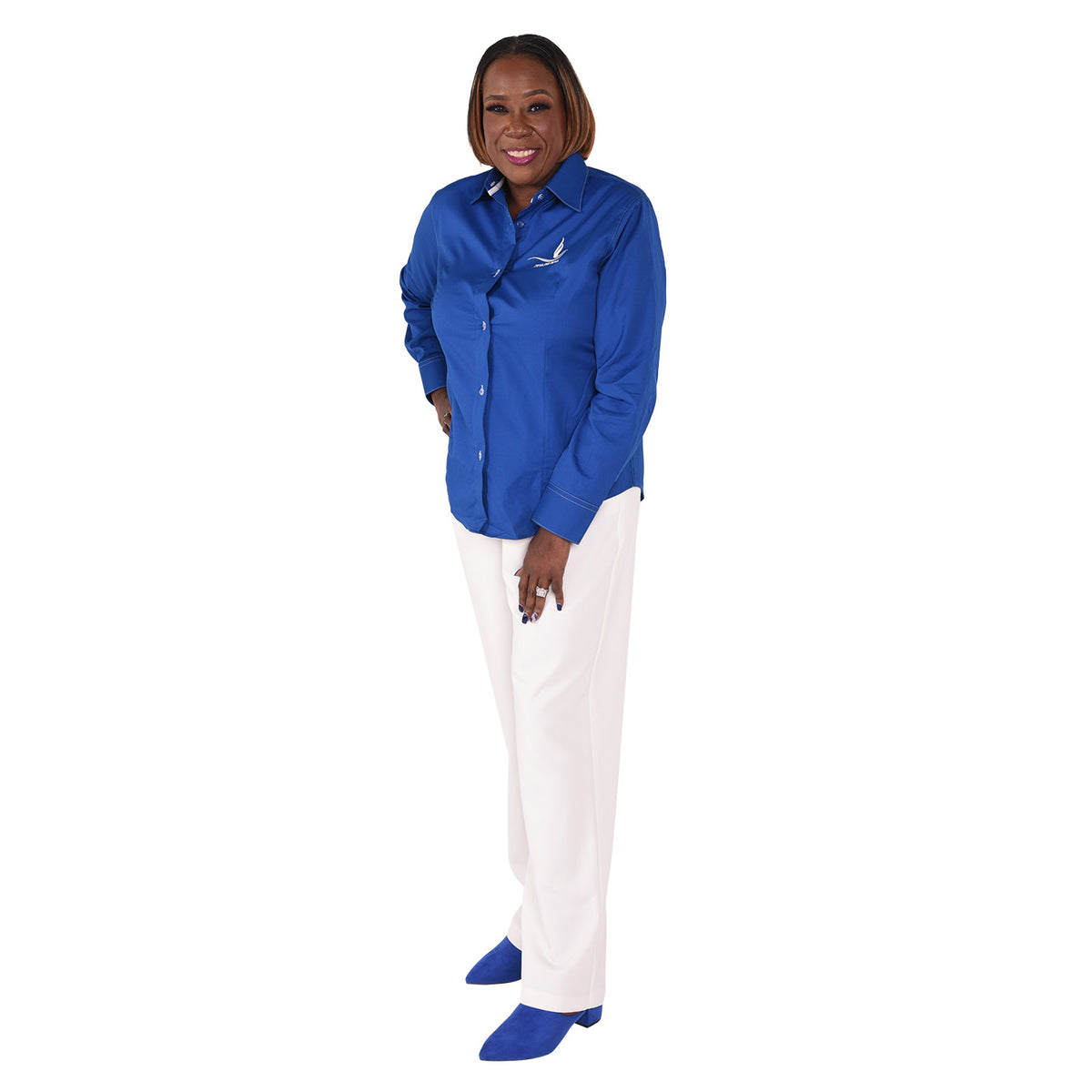 Zeta Phi Beta Royal Blue Button Down